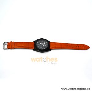 Fossil Men’s Quartz Orange Leather Strap Black Dial 45mm Watch FS4552/4 (Shelf Leftover) - Image 3