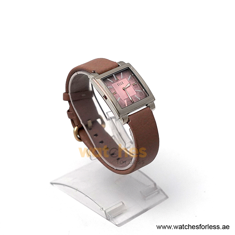 Elle Women’s Quartz Lavender Purple Leather Strap Pink Dial 32mm Watch 20027S04C/1 (Shelf Leftover) - Image 4
