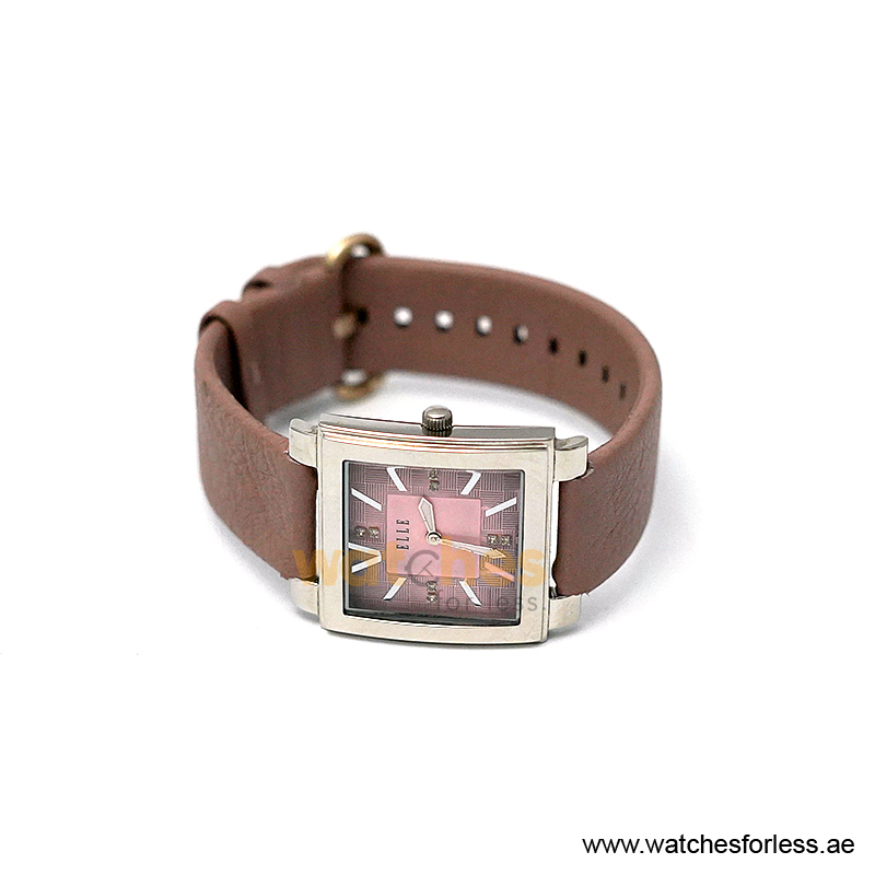 Elle Women’s Quartz Lavender Purple Leather Strap Pink Dial 32mm Watch 20027S04C/1 (Shelf Leftover) - Image 2