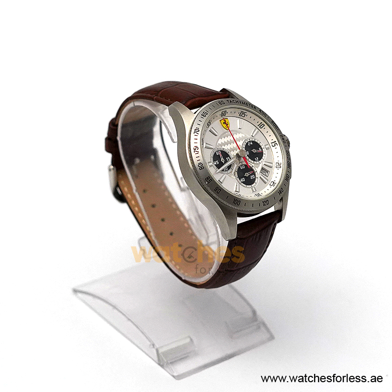 Ferrari Men’s Quartz Brown Strap White Dial 44mm Watch 830039/3 (Shelf Leftover) - Image 5