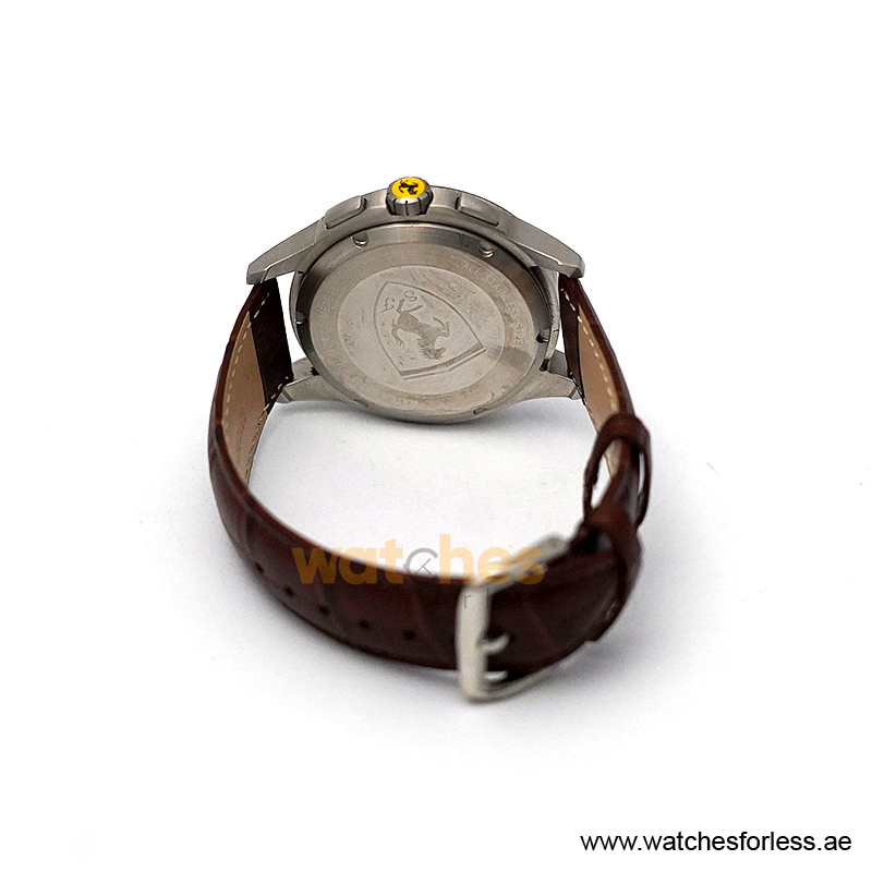 Ferrari Men’s Quartz Brown Strap White Dial 44mm Watch 830039/3 (Shelf Leftover) - Image 6
