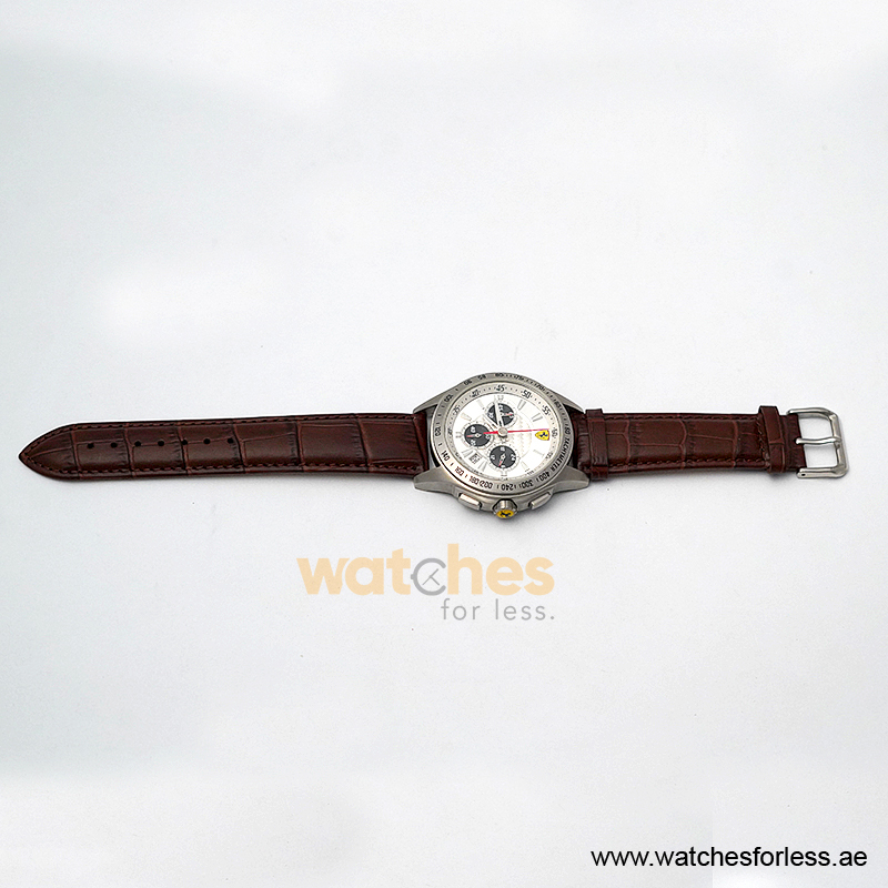 Ferrari Men’s Quartz Brown Strap White Dial 44mm Watch 830039/3 (Shelf Leftover) - Image 3