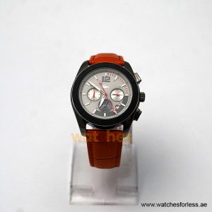 Lacoste Men’s Quartz Orange Leather Strap Grey Dial 45mm Watch 2010667/3 (Shelf Leftover)
