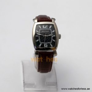 Pierre Cardin Men’s Quartz Dark Brown Leather Strap Black Dial 36mm Watch PC10028/B5 (Shelf Leftover)