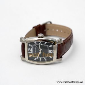 Alternative view of Pierre Cardin Men’s Quartz Dark Brown Leather Strap Black Dial 36mm Watch PC10028/B5 (Shelf Leftover)