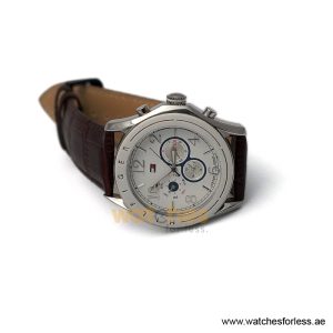 Alternative view of Tommy Hilfiger Men’s Quartz Dark Brown Leather Strap White Dial 45mm Watch 1781052/1 (Shelf Leftover)