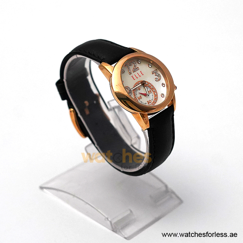 Elle Women’s Quartz Black Leather Strap Mother Of Pearl Dial 40mm Watch EL20049S03N/1 (Shelf Leftover) - Image 5