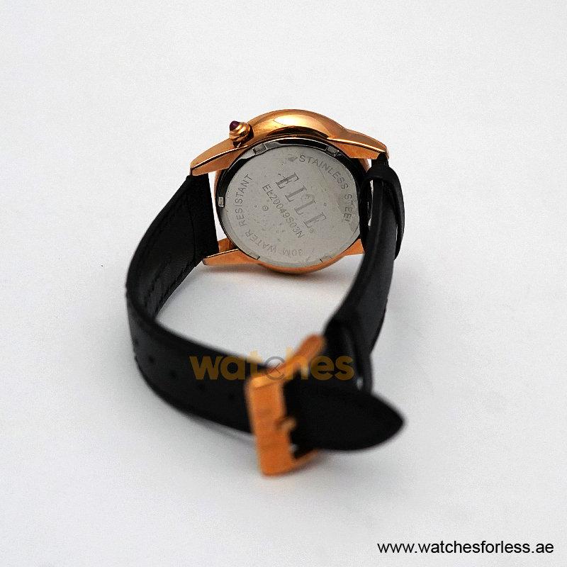 Elle Women’s Quartz Black Leather Strap Mother Of Pearl Dial 40mm Watch EL20049S03N/1 (Shelf Leftover) - Image 6