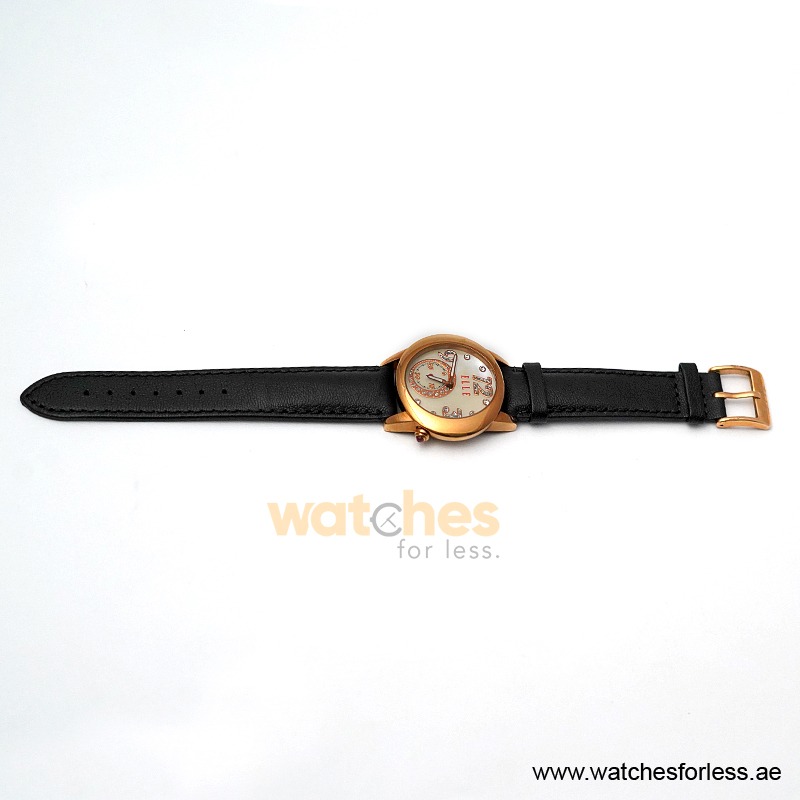 Elle Women’s Quartz Black Leather Strap Mother Of Pearl Dial 40mm Watch EL20049S03N/1 (Shelf Leftover) - Image 3