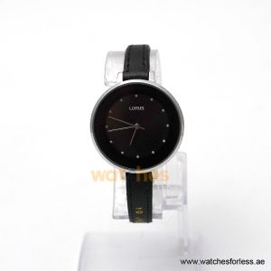 Lorus by Seiko Women’s Quartz Black Leather Strap Black Dial 36mm Watch RG225MX9/1 (Shelf Leftover)