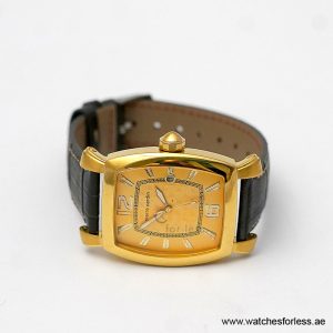 Alternative view of Pierre Cardin Men’s Quartz Charcoal Leather Strap Gold Dial 36mm Watch PC10028/G13 (Shelf Leftover)