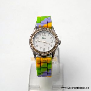 Lacoste Women’s Quartz Multi Color Silicone Strap White Dial 40mm Watch 2000663/2 (Shelf Leftover)