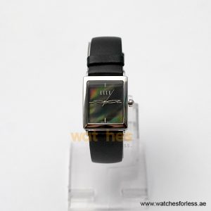 Elle Women’s Quartz Black Leather Strap Black Mother Of Pearl Dial 26mm Watch EL20026S03C/1 (Shelf Leftover)