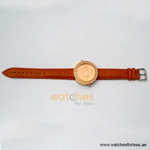 Elle Women’s Quartz Orange Leather Strap Gold Dial 41mm Dual Time Watch EL20038S42N (Shelf Leftover) - Image 5