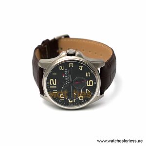 Alternative view of Tommy Hilfiger Men’s Quartz Brown Leather Strap Black Dial 46mm Watch 1791004/2 (Shelf Leftover)