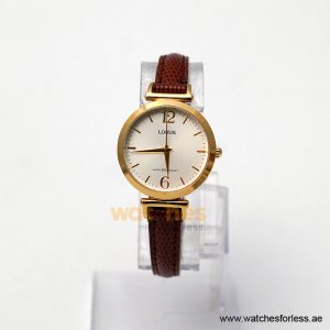 Lorus by Seiko Women’s Quartz Brown Leather Strap Silver Sunray Dial 30mm Watch RG228NX9/1 (Shelf Leftover)