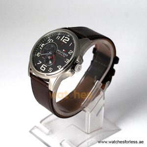 Alternative view of Tommy Hilfiger Men’s Quartz Dark Brown Leather Strap Black Dial 46mm Watch 1791004/3 (Shelf Leftover)