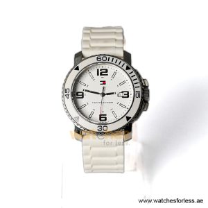Tommy Hilfiger Men’s Quartz White Silicone Strap White Dial 43mm Watch 1790822/1 (Shelf Leftover)
