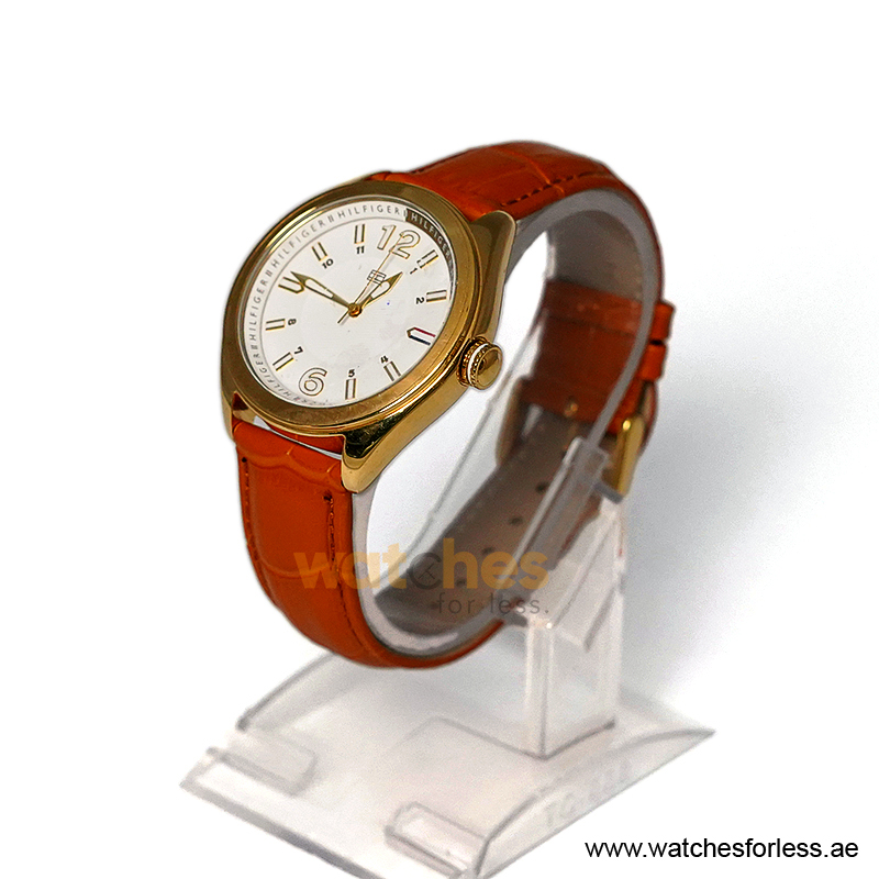 Tommy Hilfiger Women’s Quartz Orange Leather Strap White 40mm Watch 1781368-1 (Shelf Leftover) - Image 2