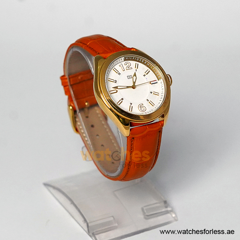Tommy Hilfiger Women’s Quartz Orange Leather Strap White 40mm Watch 1781368-1 (Shelf Leftover) - Image 3