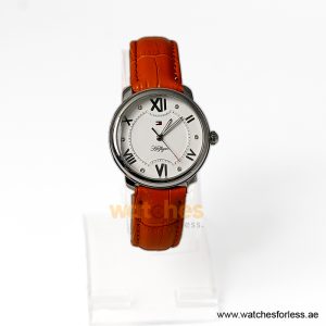 Tommy Hilfiger Women’s Quartz Orange Leather Strap White Dial 36mm Watch 1781016 (Shelf Leftover)