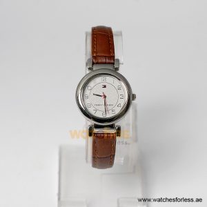 Tommy Hilfiger Women’s Quartz Dark Brown Leather Strap White Dial 28mm Watch 1780720 (Shelf Leftover)