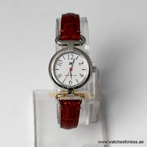 Tommy Hilfiger Women’s Quartz Brown Leather Strap White Dial 28mm Watch 1790888 (Shelf Leftover)