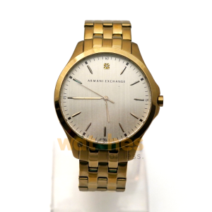 Armani Exchange Men’s Quartz Gold Stainless Steel Silver Sunray Dial 46mm Watch AX2145/1