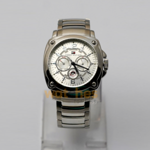 Tommy Hilfiger Men’s Quartz Silver Stainless Steel Silver Dial 46mm Watch TH10174 (Shelf Leftover)