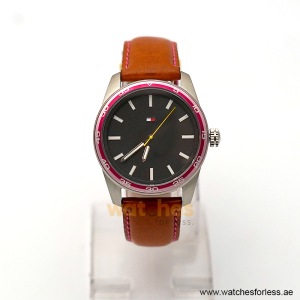 Tommy Hilfiger Men’s Quartz Brown Leather Strap Black Dial 42mm Watch 1790927/2 (Shelf Leftover)