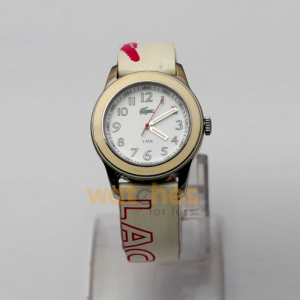 Lacoste Women’s Pink & White Leather Strap White Dial 38mm Watch 2000515 (Shelf Leftover)
