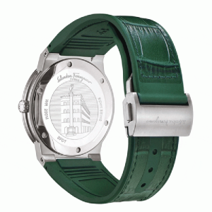 Alternative view of Ferragamo Men’s Swiss Made Quartz Green Hybrid Strap Green Dial 41mm Watch SFDT00119 (Without Tag)