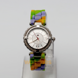 Tommy Hilfiger Women’s Quartz Multi-Color Silicone Strap Silver Dial 37mm Watch 1780770 (Shelf Leftover)