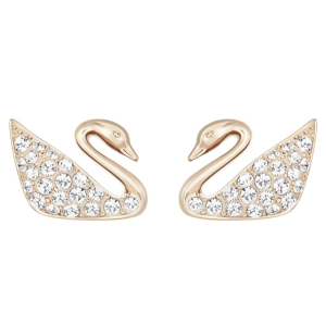 Swarovski Swan Mini Pierced Earrings, Gold 5144289