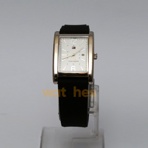 Tommy Hilfiger Men’s Quartz Black Silicone Strap White Dial 30mm Watch 1710277 (Shelf Leftover)