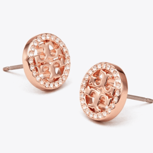 Alternative view of Tory Burch Women’s Icon Pavé Stud Earrings Rose Gold Tone TB6357