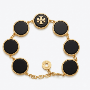 Tory Burch Women’s Black & Gold Natural Stone Bracelet TB04387
