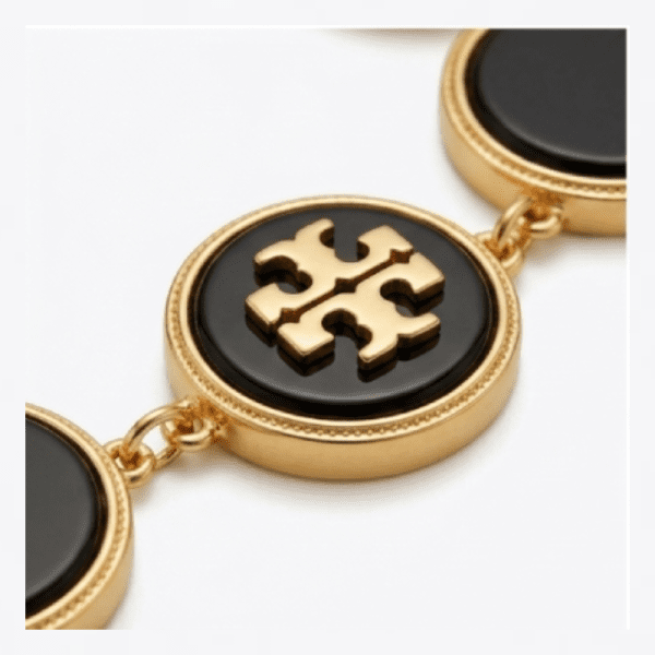 Tory Burch Women’s Black & Gold Natural Stone Bracelet TB04387 - Image 3
