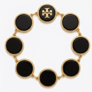 Alternative view of Tory Burch Women’s Black & Gold Natural Stone Bracelet TB04387