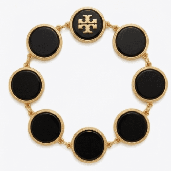 Tory Burch Women’s Black & Gold Natural Stone Bracelet TB04387 - Image 2