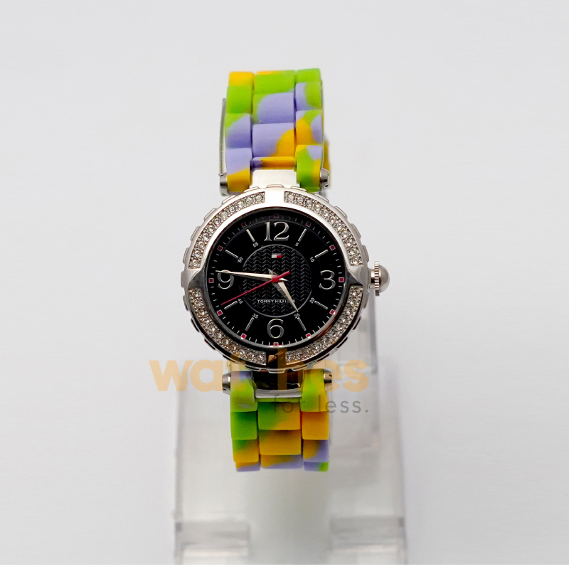 Tommy Hilfiger Women’s Quartz Multi-Color Silicone Strap Black Dial 37mm Watch 1780771 (Shelf Leftover)