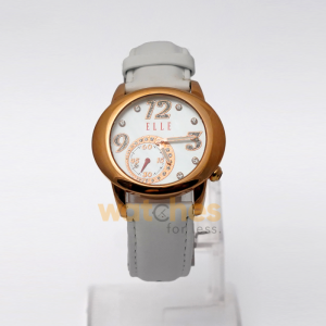 Elle Women’s Quartz White Leather Strap Mother Of Pearl Dial 40mm Watch EL20049S046N (Shelf Leftover)