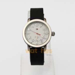 Tommy Hilfiger Women’s Black Leather Strap White Dial 37mm 1781219 (Shelf Leftover)