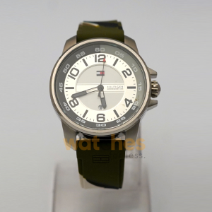 Tommy Hilfiger Men’s Quartz Camouglage Silicone Strap White Dial 46mm Watch 1790714/1 (Shelf Leftover)