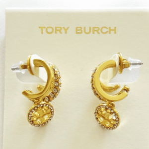 Tory Burch Women’s Icon Pave Triple Hoop Gold Tone Crystal Hoop Earrings TB6395 - Image 4