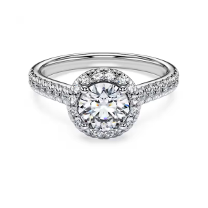 Swarovski Eternity Halo Solitaire Ring Lab-Grown Diamonds 1.33 CT TW Round Cut 5699074