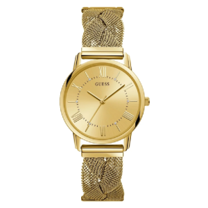 Guess Women’s Quartz Gold Stainless Steel Gold Dial 36mm Watch W1143L2 (Shelf Leftover)