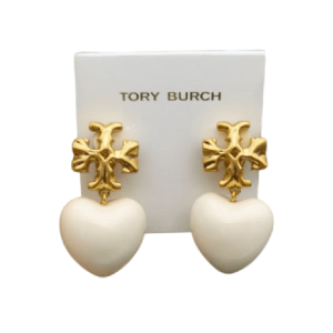 Tory Burch Women’s White Heart Earrings TB9786