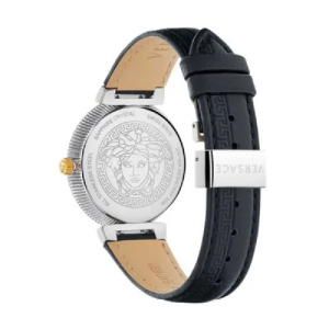 Versace Women’s Quartz Swiss Made Black Leather Strap Black Dial 35mm Watch V16020017 (Shelf Leftover) - Image 3