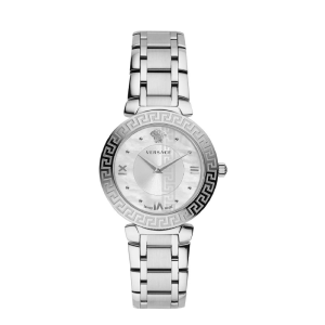 Versace Women’s Quartz Swiss Made Silver Stainless Steel Mother Of Pearl Dial 35mm Watch VE1601018 (Without Tag)
